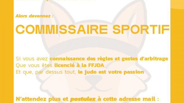 On recrute des Commissaires Sportifs pour la saison prochaine !